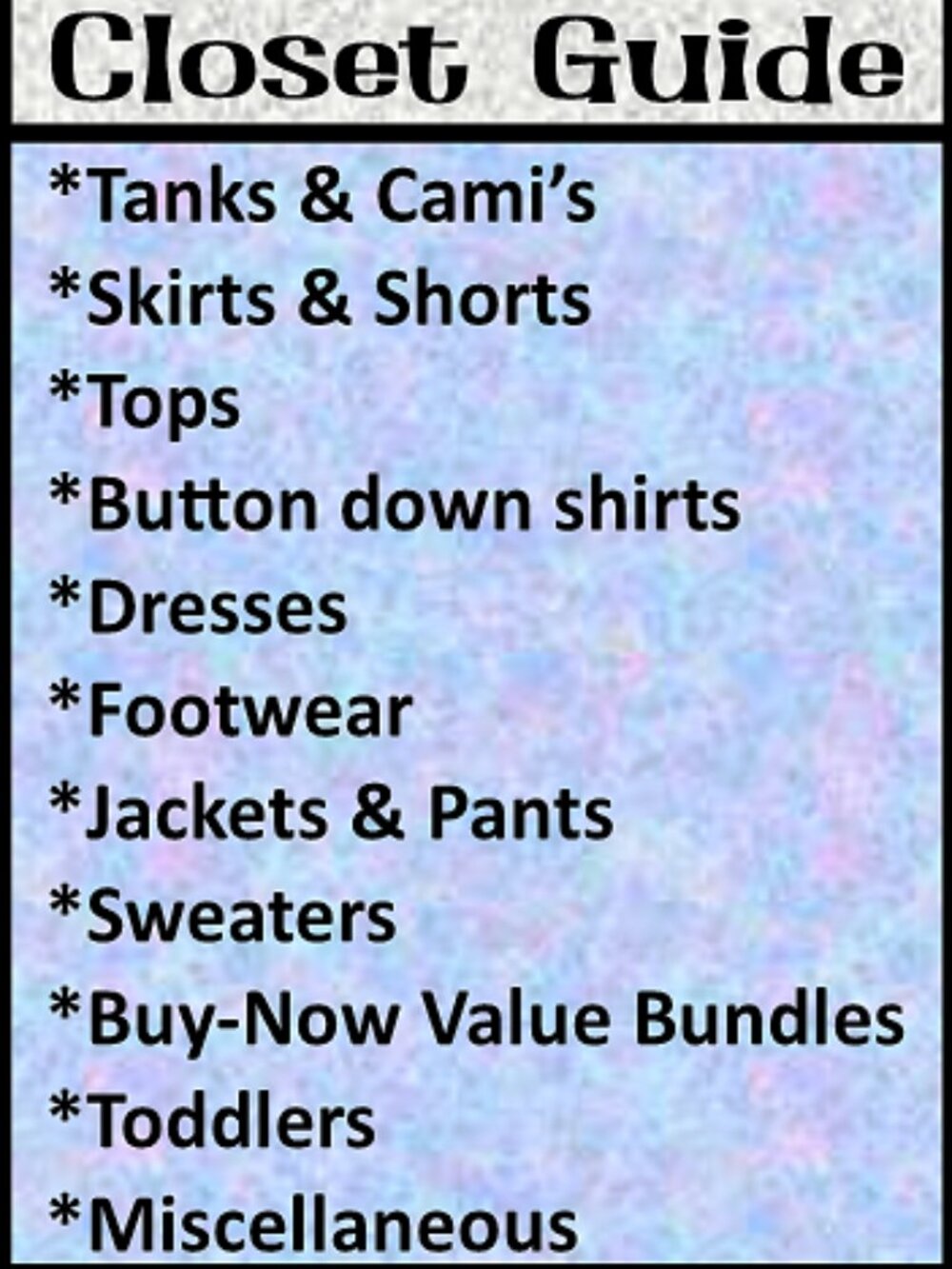 Closet Guide